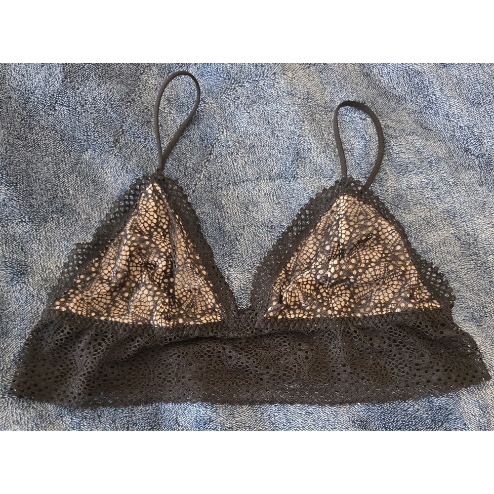 Victoria's Secret Bralette M Black Lace Wireless Lingerie Bra Top